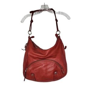 Nuovedive red leather shoulder bag